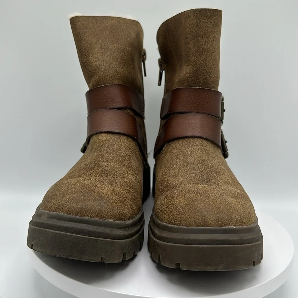 BLOWFISH Girls Lace-Up Leather Boots, Size 13
